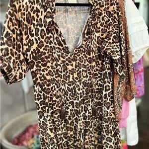 Anthropologie Leopard Print Mini Dress